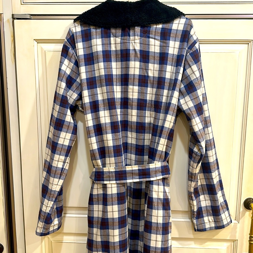UGG MENS BELTED MULTICOLOR PLAID KALIB ROBE -COTTON WITH COZY LINING SIZE MEDIUM - Picture 9 of 12